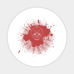 Sacred Geometry (The Skull) on Blood Splatter Magnet